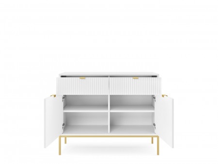 Комод Perfect Home Новая/Nova 2-дверный с 2 ​​ящиками с золотыми ножками KSZ104 Белый