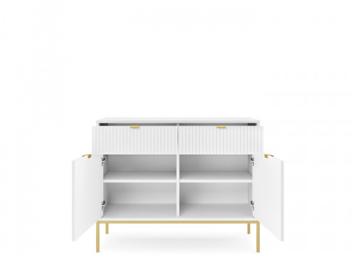 Комод Perfect Home Новая/Nova 2-дверный с 2 ​​ящиками с золотыми ножками KSZ104 Белый