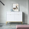 Комод Perfect Home Новая/Nova 2-дверный с 2 ​​ящиками с золотыми ножками KSZ104 Белый