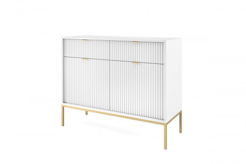 Комод Perfect Home Новая/Nova 2-дверный с 2 ​​ящиками с золотыми ножками KSZ104 Белый