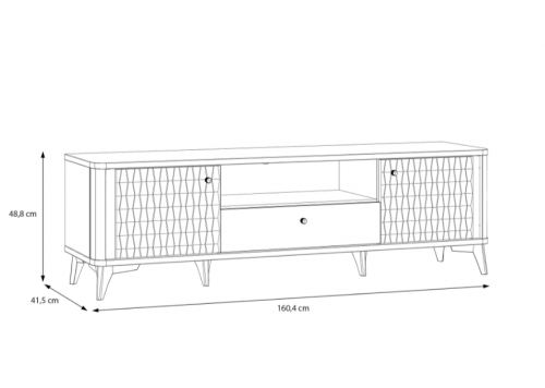 Тумба ТВ Forte FORREST HILLS FTHT131B 160см белый-золото