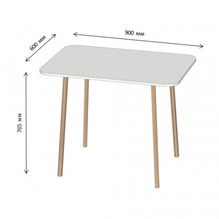 Обеденный стол Майами-2 деревянные ножки Антрацит (LION-041186)
