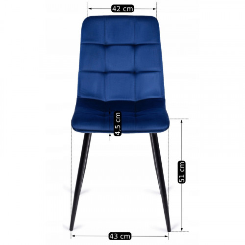 Стул обеденный MEBEL ELITE Peru синий велюр