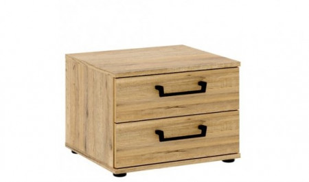 Тумба прикроватная Forte Oriental tree HUDK011 (дуб бартекс/черный)