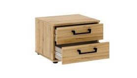 Тумба прикроватная Forte Oriental tree HUDK011 (дуб бартекс/черный)