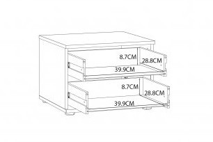 Тумба прикроватная Forte Oriental tree HUDK011 (дуб бартекс/черный)
