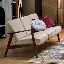 Диван Halmar MILANO 3S бежевый-темный-орех 