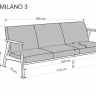 Диван Halmar MILANO 3S бежевый-темный-орех 