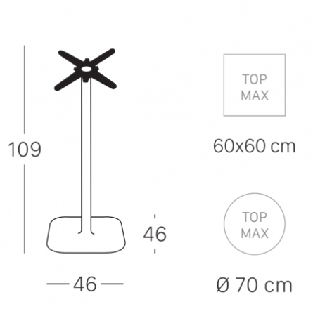 База для стола VLL- SCAB Rxino Fixed (черный)