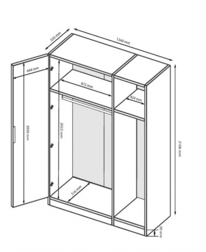 Шкаф MRK- Лилу Глянец Кашемир 3 двери  