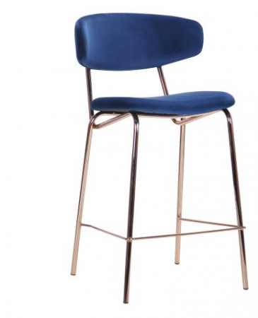 Полубарный стул AMF- Alphabet C gold/royal blue