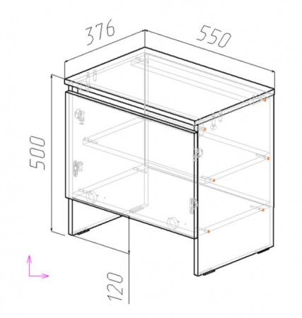 Тумба на 1 дверь ViA- Таун ТТ-7
