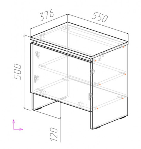 Тумба на 1 дверь ViA- Таун ТТ-7