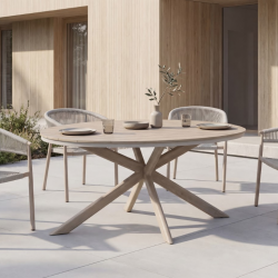 Стол садовый обеденный VTR- ODT-30 (Орта) дрифтвуд грей + белый дуб