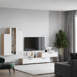 Стенка в гостиную из 5 модулей Манхеттен 182х30х260 см KOD- СТ-2 (белый фасад)