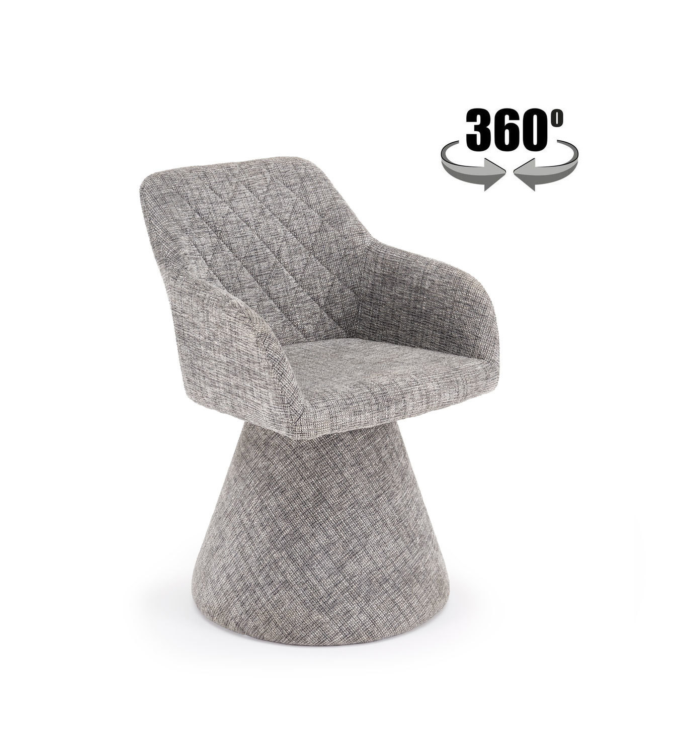 Стул поворотный HALMAR K-603 пепельный/чёрный