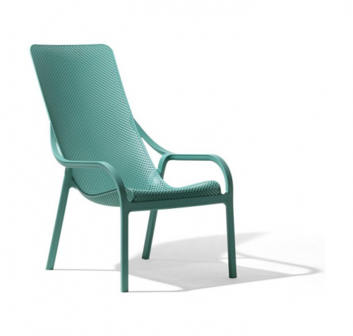 Кресло - шезлонг из полипропилена Nardi DEI- Net Lounge (антрацит/бирюзовый)