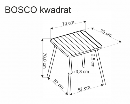 Стол обеденный квадратный HALMAR Bosco (белый)