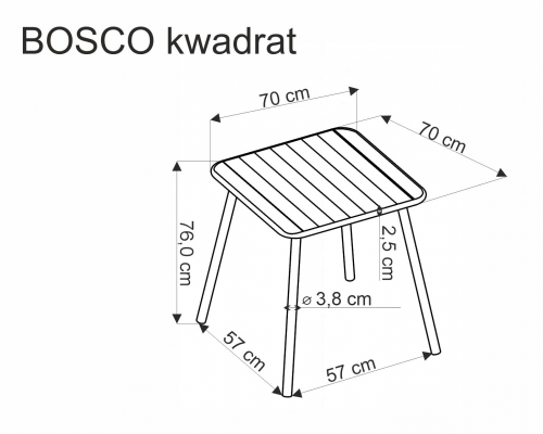 Стол обеденный квадратный HALMAR Bosco (белый)