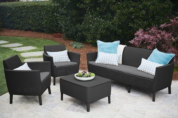 Комплект мебели для отдыха ECO- Salemo 3 seater set  (серый, графит)