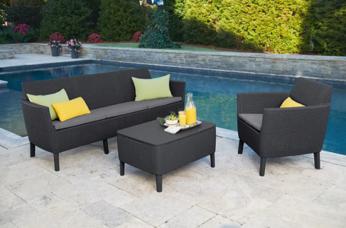 Комплект мебели для отдыха ECO- Salemo 3 seater set  (серый, графит)
