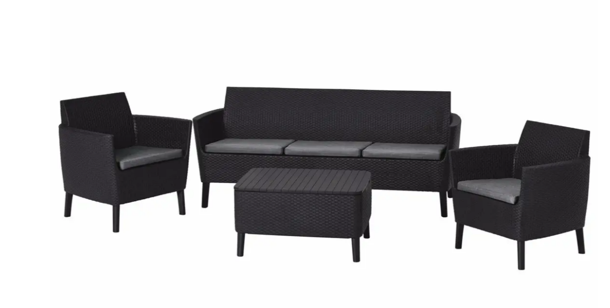 Комплект мебели для отдыха ECO- Salemo 3 seater set  (серый, графит)