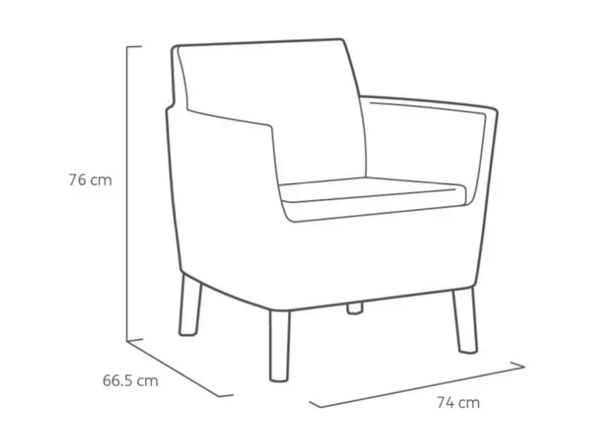 Комплект мебели для отдыха ECO- Salemo 3 seater set  (серый, графит)