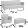 Комплект мебели для отдыха ECO- Salemo 3 seater set  (серый, графит)