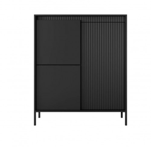 Комод высокий Perfect Home Сенсо / Senso 3-дверный 3D Черный