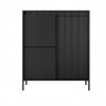 Комод высокий Perfect Home Сенсо / Senso 3-дверный 3D Черный
