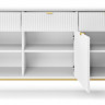 Комод Perfect Home Новая/Nova 3-дверный с 3 ящиками с золотыми ножками KSZ154 Белый