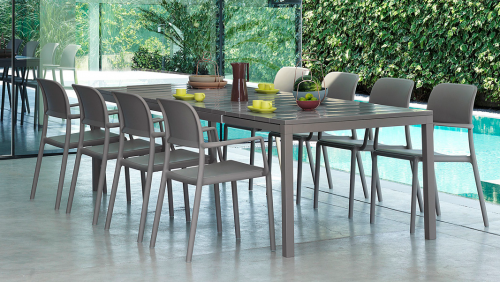 Стол раздвижной Nardi Outdoor Rio 140/210 Extensible (белый, черный, серый)