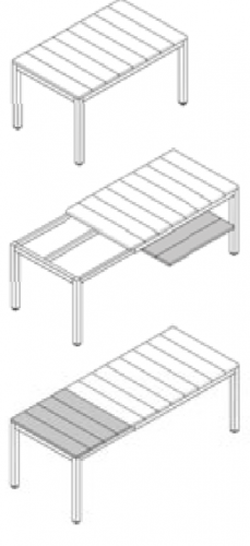 Стол раздвижной Nardi Outdoor Rio 140/210 Extensible (белый, черный, серый)