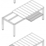 Стол раздвижной Nardi Outdoor Rio 140/210 Extensible (белый, черный, серый)