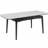 Стол раскладной INI- DUBLIN CERAMIC 120(180)*80 белый мат/черный каркас 