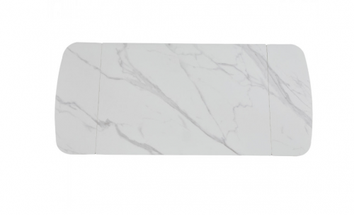 Стол раскладной INI- DUBLIN CERAMIC 120(180)*80 белый мат/черный каркас 