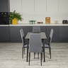 Комплект кухонной мебели Ont- Антонио 100 Черный + 4 Стула Tex темно-серые