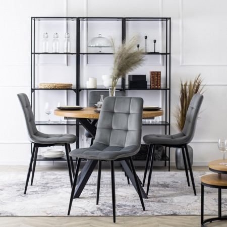 Стул обеденный MEBEL ELITE Peru серый велюр 