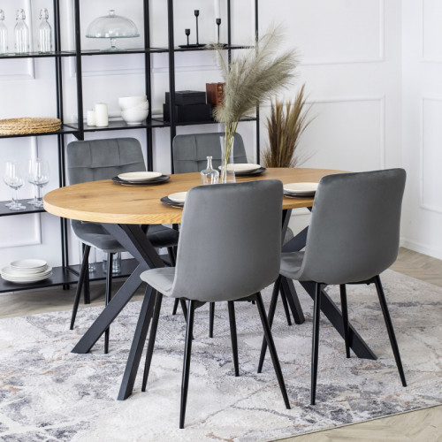 Стул обеденный MEBEL ELITE Peru серый велюр 