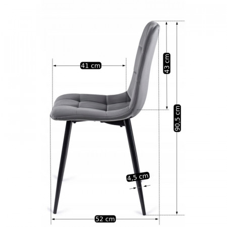 Стул обеденный MEBEL ELITE Peru серый велюр 