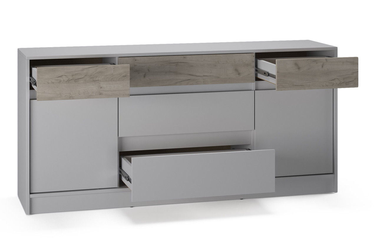 Большой комод EVR- Стайл-1600 кашемир + фасад крафт серый