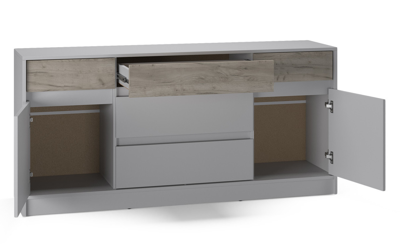 Большой комод EVR- Стайл-1600 кашемир + фасад крафт серый