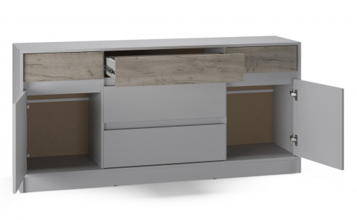 Большой комод EVR- Стайл-1600 кашемир + фасад крафт серый