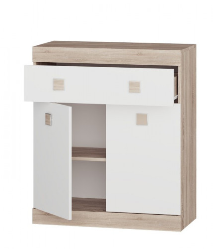 Большой комод EVR- Соната-4 дуб Сонома + фасад белый