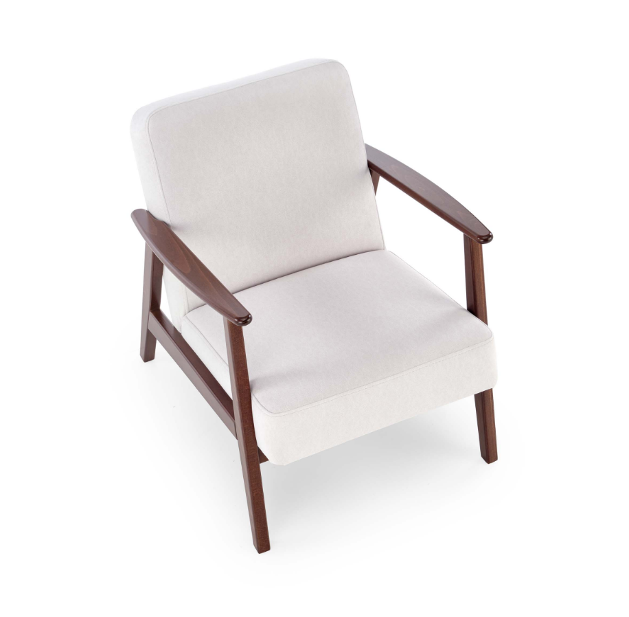 ​Кресло Halmar MILANO 1S светло- бежевый/темный-орех 