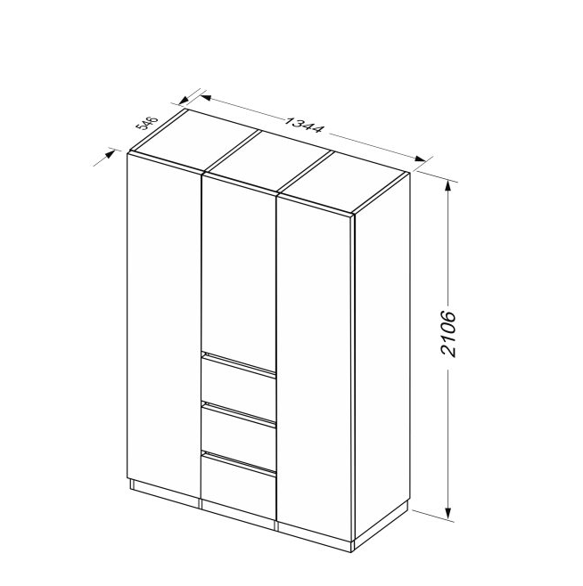 Шкаф трех дверный MRK- Дуо