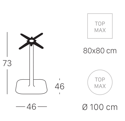 Стол обеденный VLL- SCAB Rhino 5184VN 80x80 H73 (черный мрамор/черный)