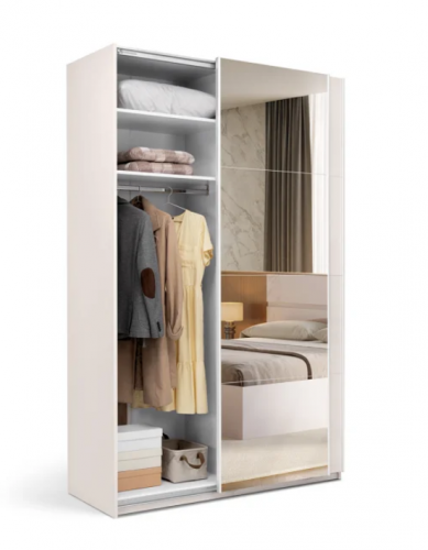 Шкаф - купе MRK- Лилу 1,5х2,4 м Глянец Кашемир/зеркало