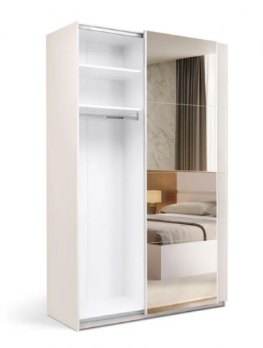 Шкаф - купе MRK- Лилу 1,5х2,4 м Глянец Кашемир/зеркало