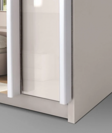 Шкаф - купе MRK- Лилу 1,5х2,4 м Глянец Кашемир/зеркало